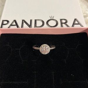 Pandora Round Sparkle Halo Ring